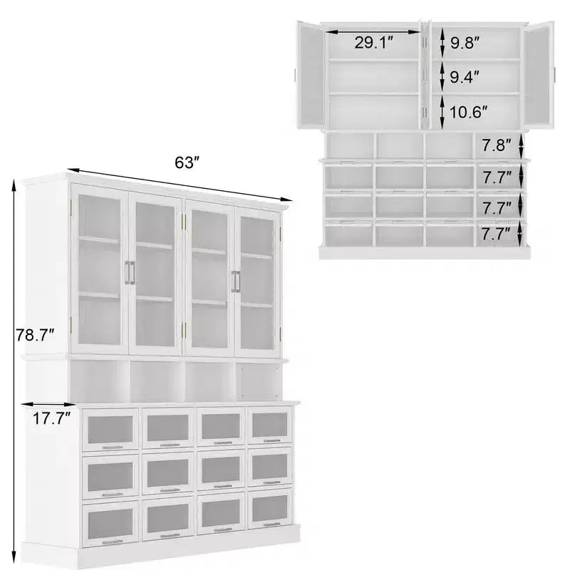 Meuble de cuisine multifonctionnel et garde-manger ; armoire de rangement alimentaire grande capacité