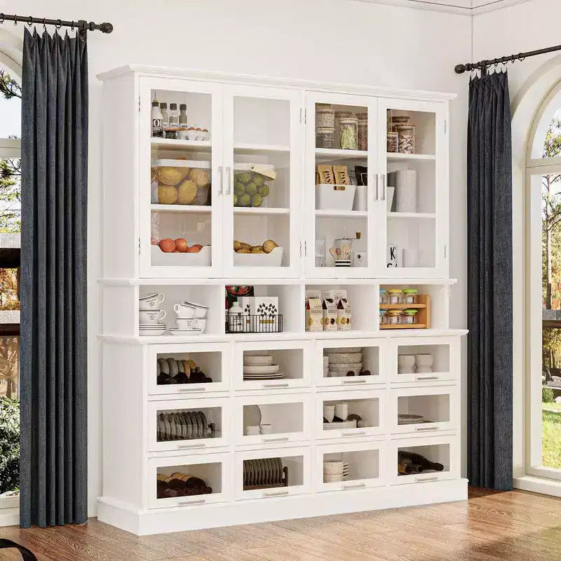 Meuble de cuisine multifonctionnel et garde-manger ; armoire de rangement alimentaire grande capacité