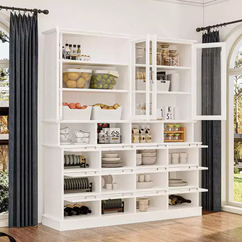 Meuble de cuisine multifonctionnel et garde-manger ; armoire de rangement alimentaire grande capacité