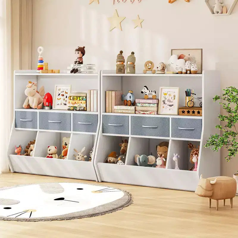 Étagère à livres pour enfants ; Meuble de rangement pour jouets ; Organisateur de jouets pour enfants