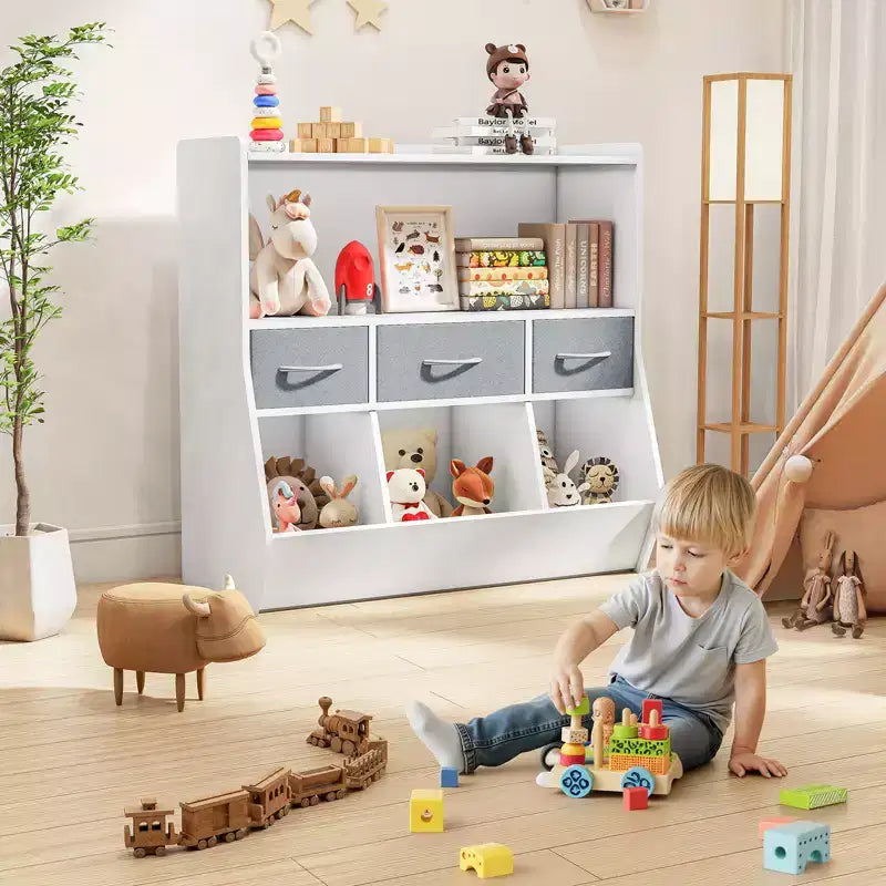 Étagère à livres pour enfants ; Meuble de rangement pour jouets ; Organisateur de jouets pour enfants