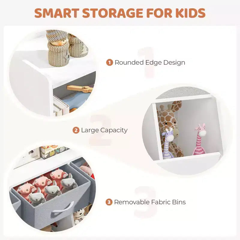 Étagère à livres pour enfants ; Meuble de rangement pour jouets ; Organisateur de jouets pour enfants