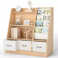 SUGIFT Kids Bookshelf; Toy Storage Cabinet; Kids Toy Organizer; Bookcase Footboard; Bookshelf for Kids; White