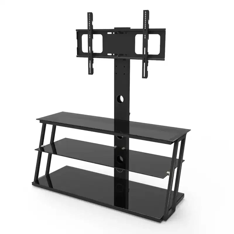 Meuble TV multifonction noir réglable en hauteur et en angle