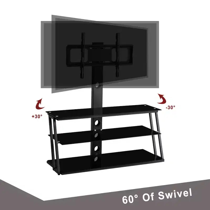 Meuble TV multifonction noir réglable en hauteur et en angle