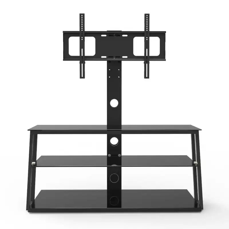 Meuble TV multifonction noir réglable en hauteur et en angle