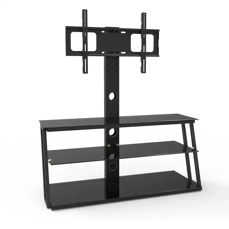 Meuble TV multifonction noir réglable en hauteur et en angle