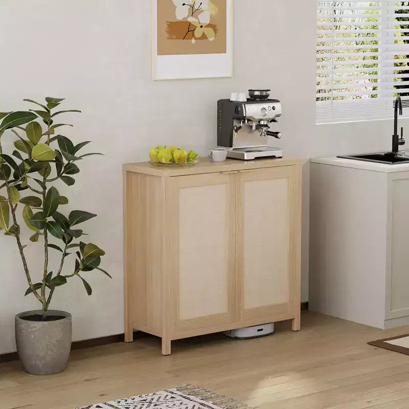 Bahut en rotin, buffet, console de rangement autonome