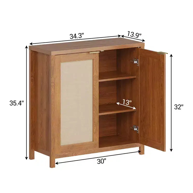 Bahut en rotin, buffet, console de rangement autonome