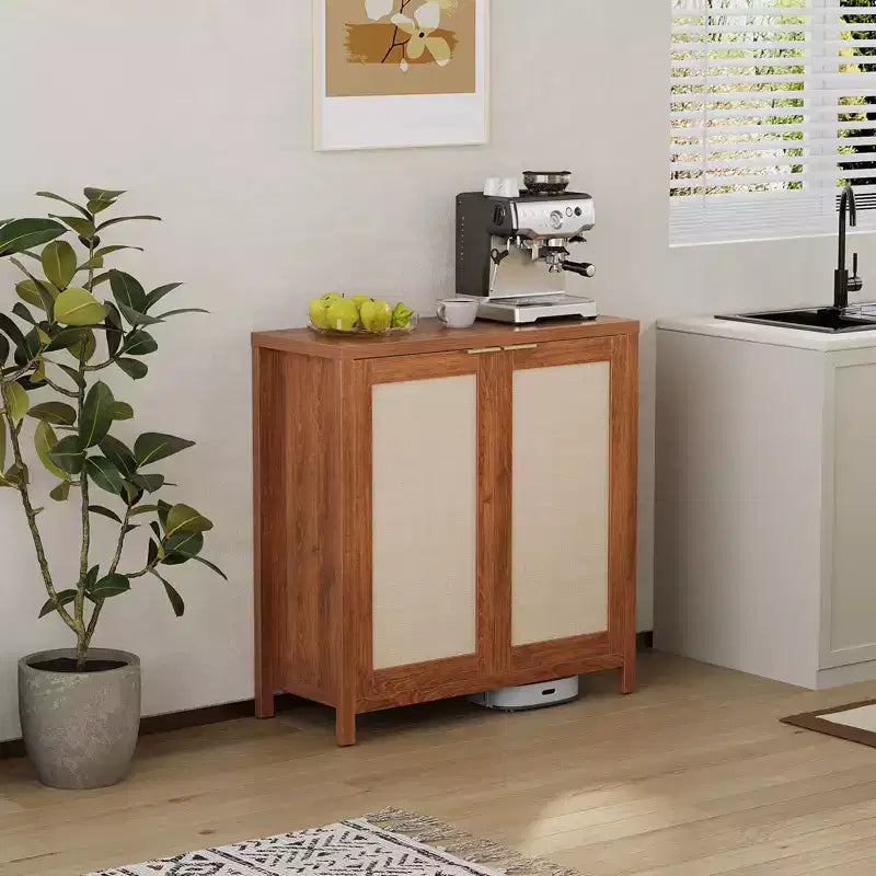 Bahut en rotin, buffet, console de rangement autonome