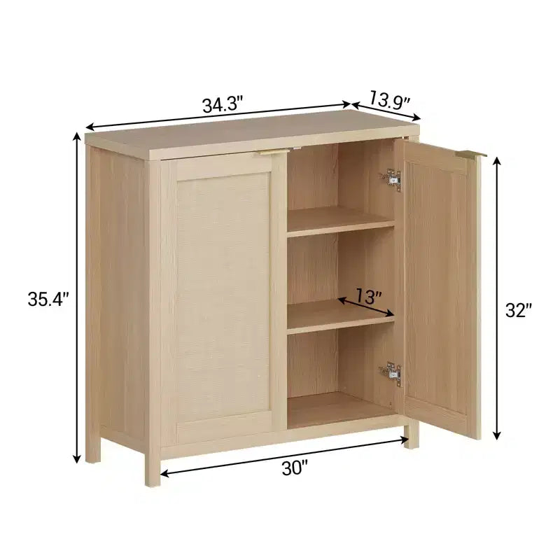 Bahut en rotin, buffet, console de rangement autonome