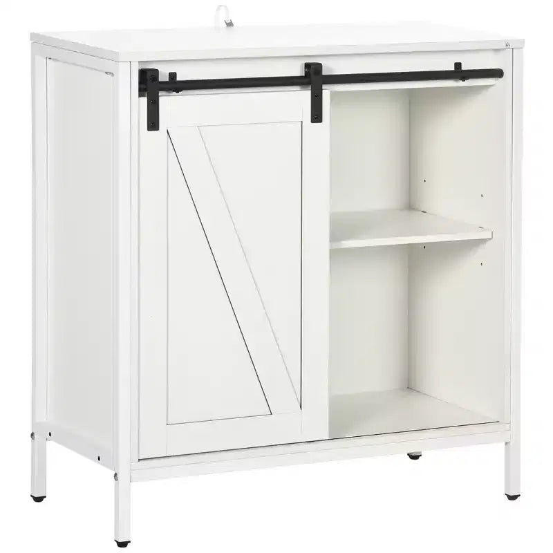 Buffet Cabinet; Farmhouse Sideboard; Bar Cabinet with Adjustable Shelf; Sliding Barn Door for Kitchen