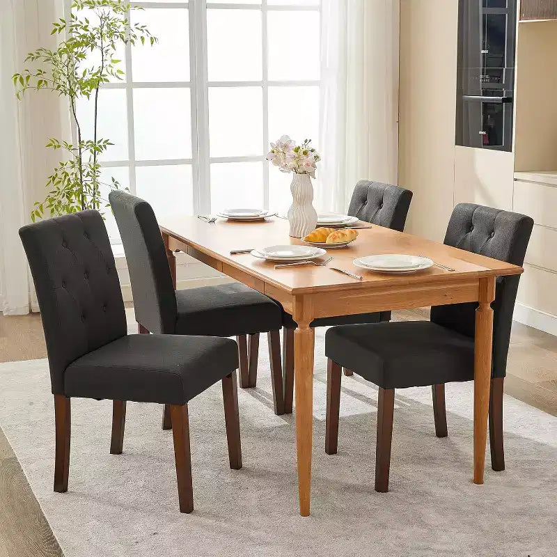 Chaises de salle à manger capitonnées, chaise de cuisine avec dossier capitonné en tissu moderne, chaise d'appoint