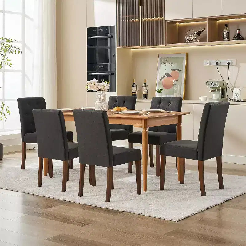 Chaises de salle à manger capitonnées, chaise de cuisine avec dossier capitonné en tissu moderne, chaise d'appoint