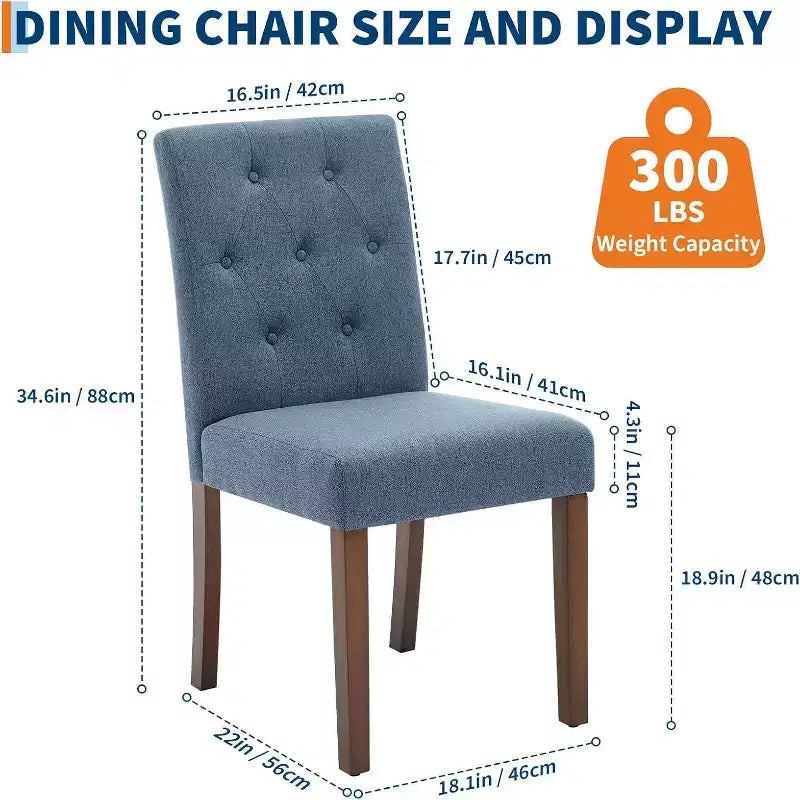Chaises de salle à manger capitonnées, chaise de cuisine avec dossier capitonné en tissu moderne, chaise d'appoint