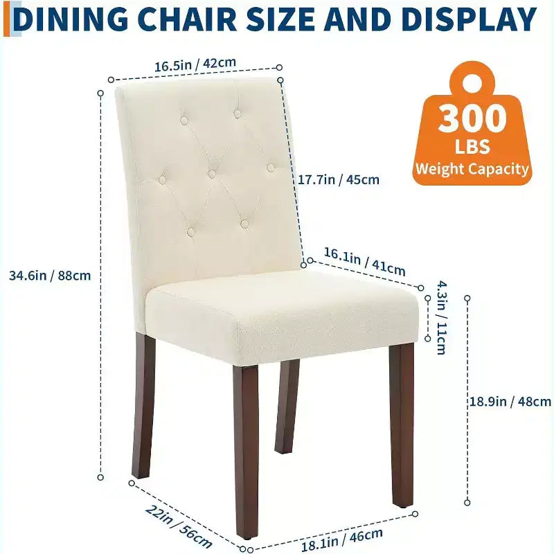 Chaises de salle à manger capitonnées, chaise de cuisine avec dossier capitonné en tissu moderne, chaise d'appoint