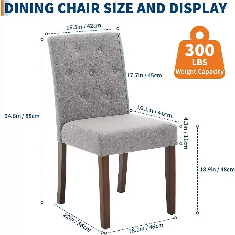 Chaises de salle à manger capitonnées, chaise de cuisine avec dossier capitonné en tissu moderne, chaise d'appoint