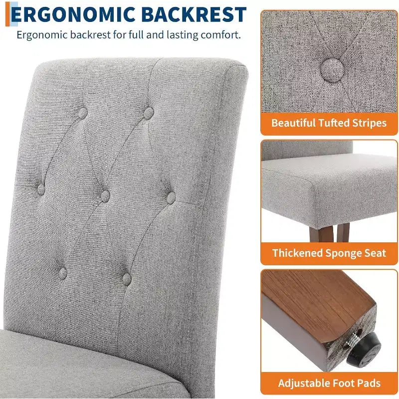 Chaises de salle à manger capitonnées, chaise de cuisine avec dossier capitonné en tissu moderne, chaise d'appoint