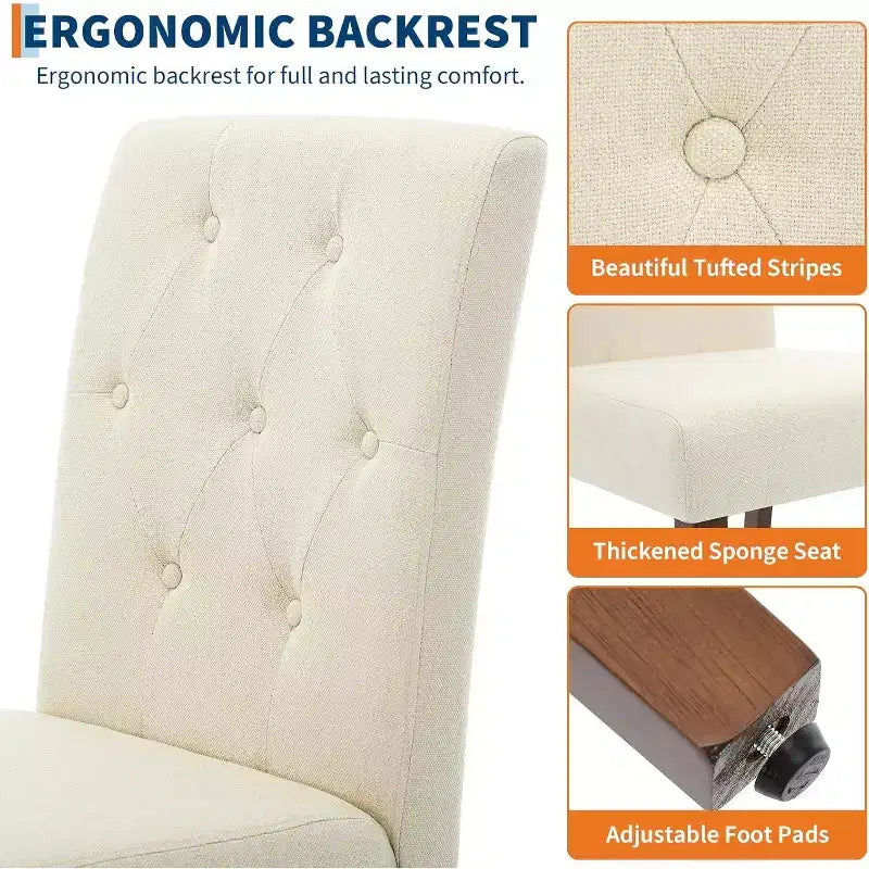 Chaises de salle à manger capitonnées, chaise de cuisine avec dossier capitonné en tissu moderne, chaise d'appoint