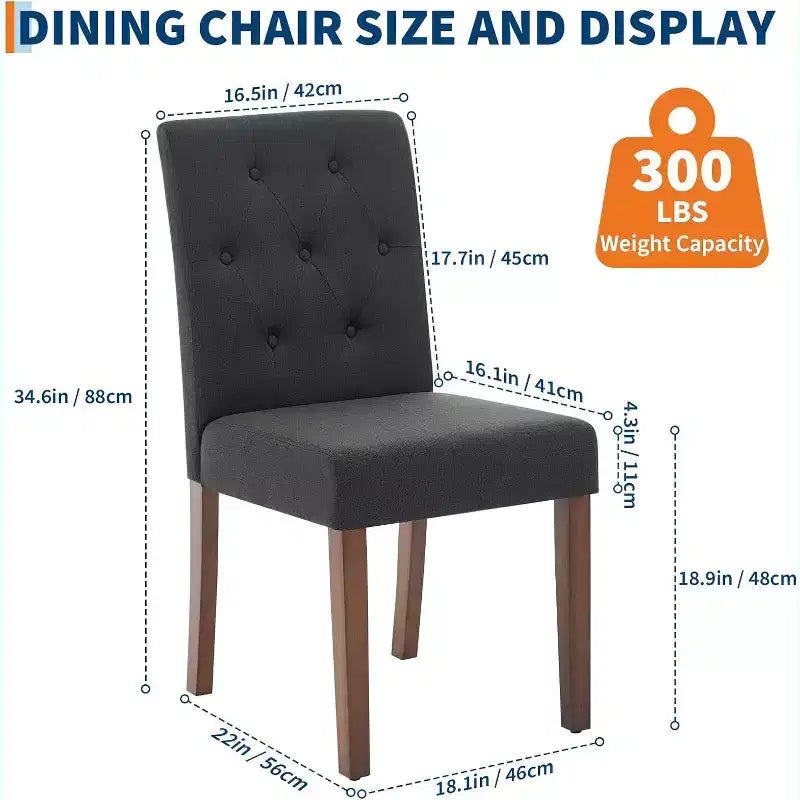 Chaises de salle à manger capitonnées, chaise de cuisine avec dossier capitonné en tissu moderne, chaise d'appoint