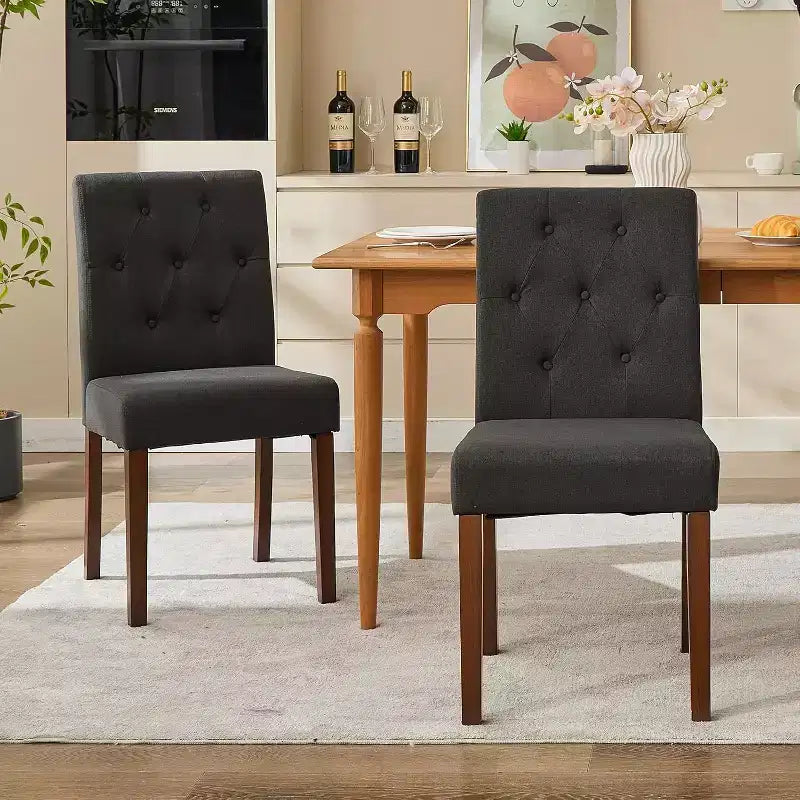 Chaises de salle à manger capitonnées, chaise de cuisine avec dossier capitonné en tissu moderne, chaise d'appoint