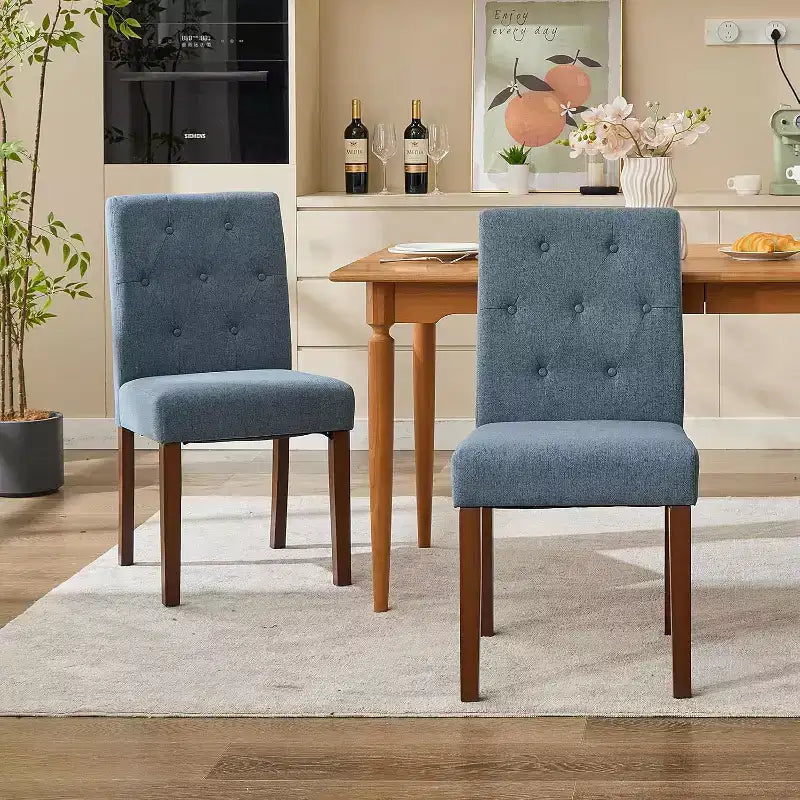 Chaises de salle à manger capitonnées, chaise de cuisine avec dossier capitonné en tissu moderne, chaise d'appoint