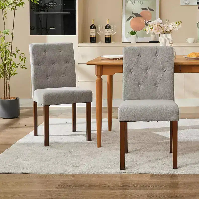 Chaises de salle à manger capitonnées, chaise de cuisine avec dossier capitonné en tissu moderne, chaise d'appoint