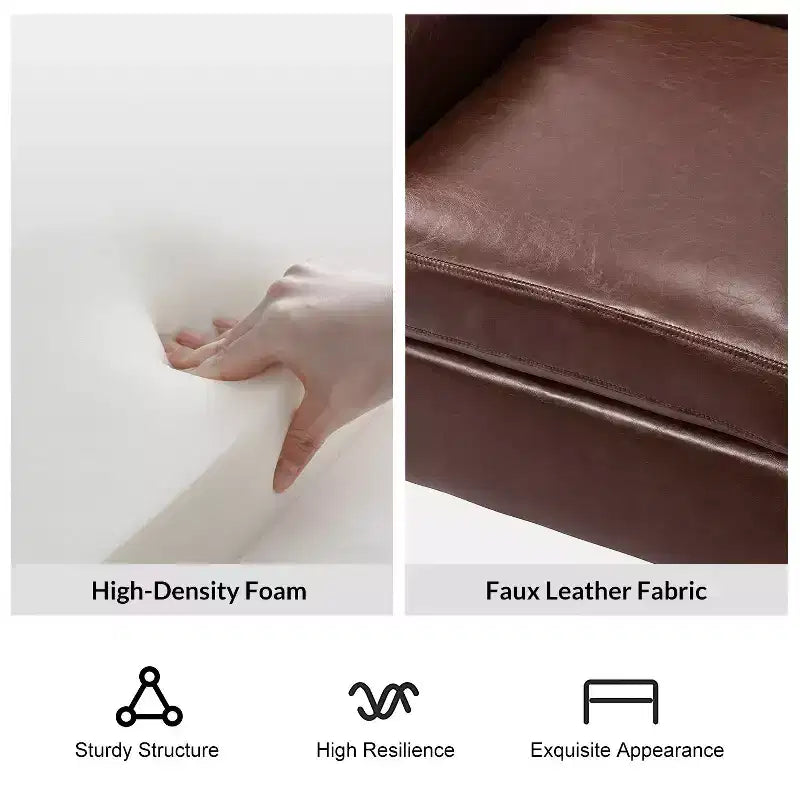 Fauteuil en cuir végane transitoire avec clous décoratifs
