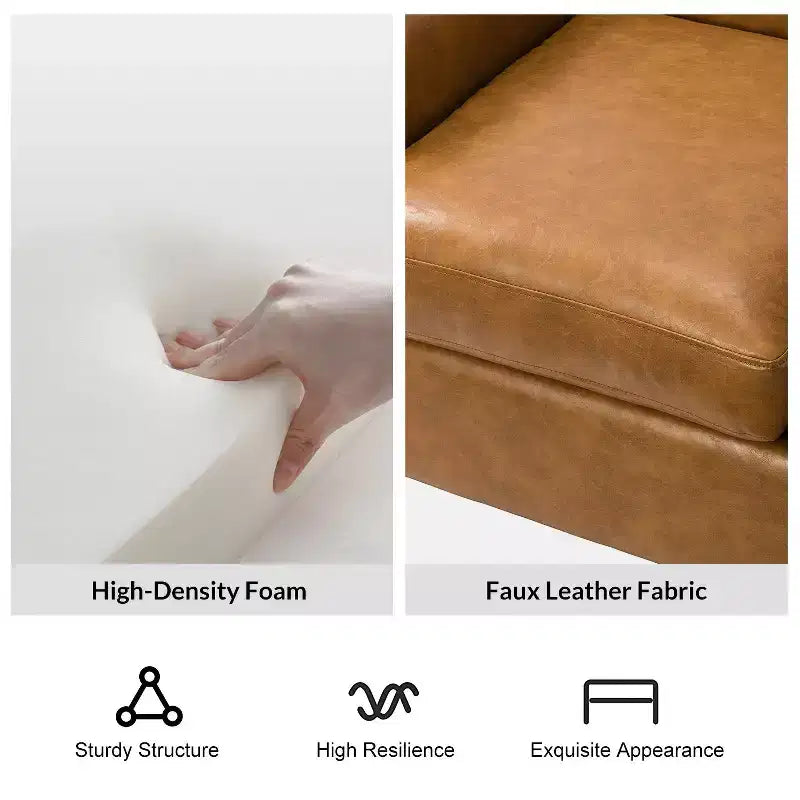 Fauteuil en cuir végane transitoire avec clous décoratifs