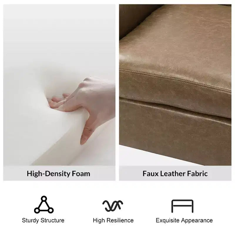 Fauteuil en cuir végane transitoire avec clous décoratifs