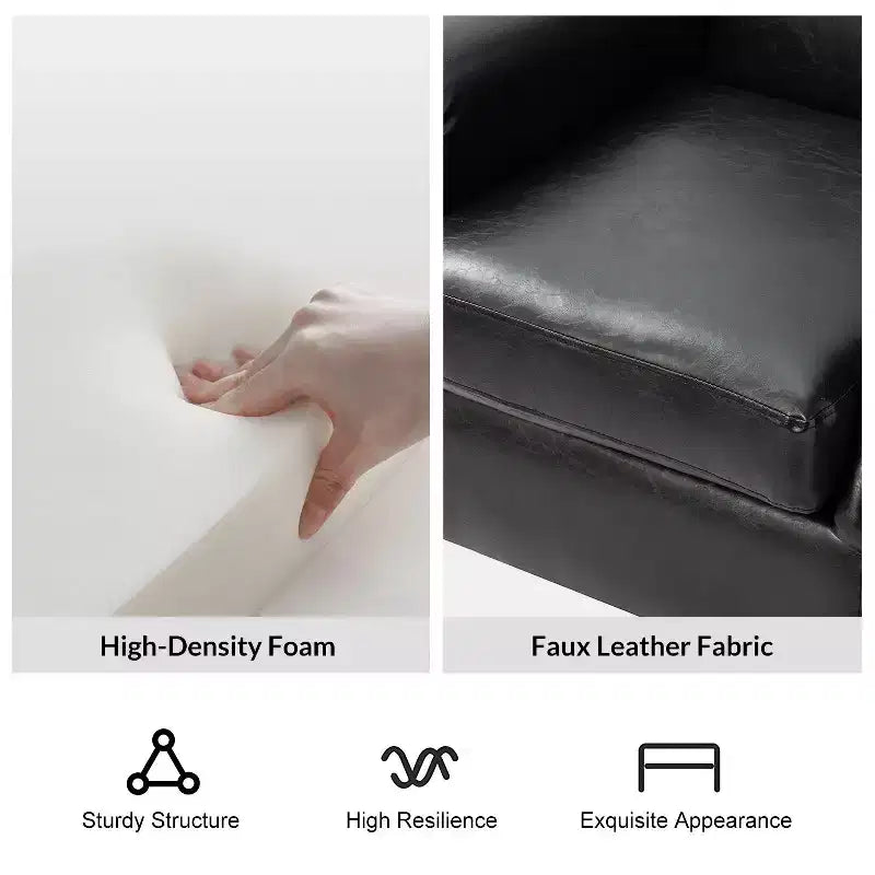 Fauteuil en cuir végane transitoire avec clous décoratifs