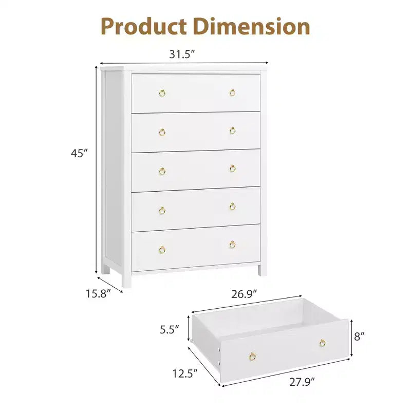 Commode de chambre à 4/5 tiroirs, Grand meuble de rangement pour vêtements