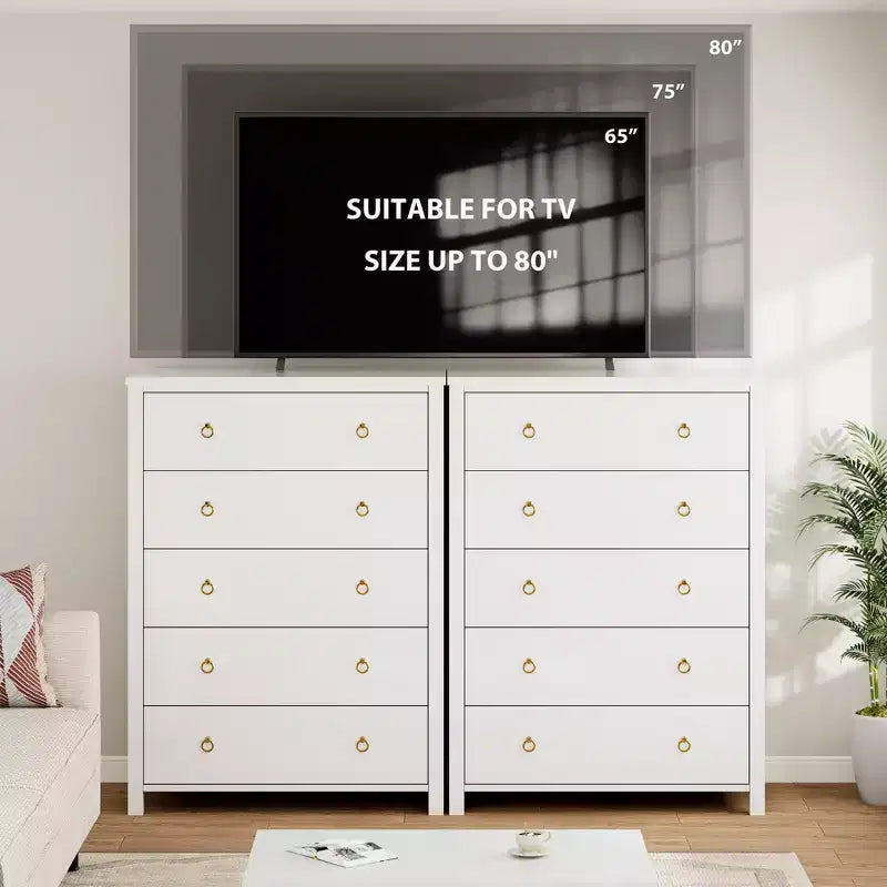 Commode de chambre à 4/5 tiroirs, Grand meuble de rangement pour vêtements