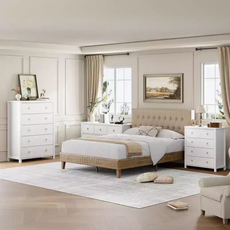 Commode de chambre à 4/5 tiroirs, Grand meuble de rangement pour vêtements