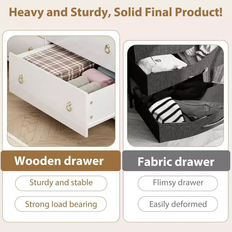 Commode de chambre à 4/5 tiroirs, Grand meuble de rangement pour vêtements