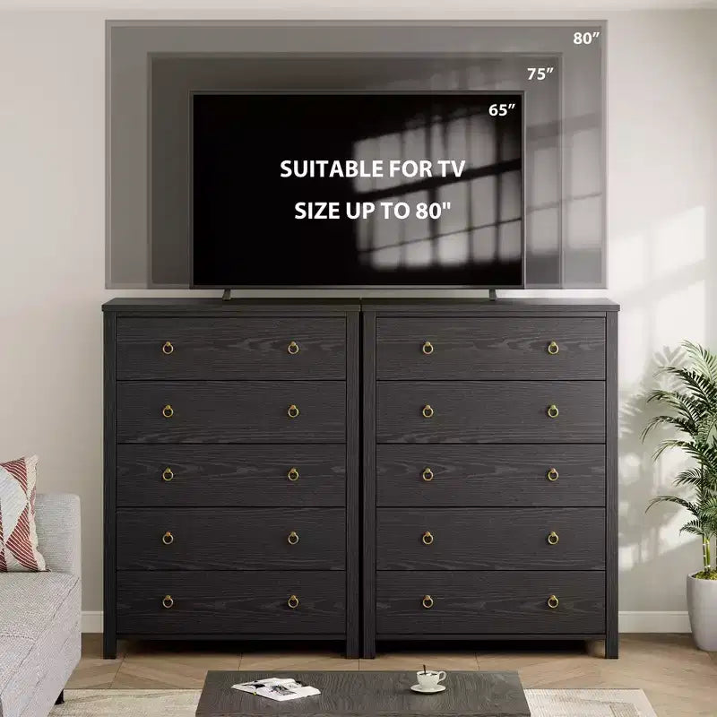 Commode de chambre à 4/5 tiroirs, Grand meuble de rangement pour vêtements
