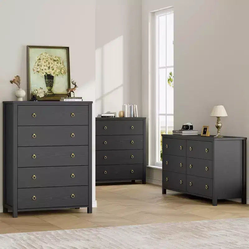 Commode de chambre à 4/5 tiroirs, Grand meuble de rangement pour vêtements