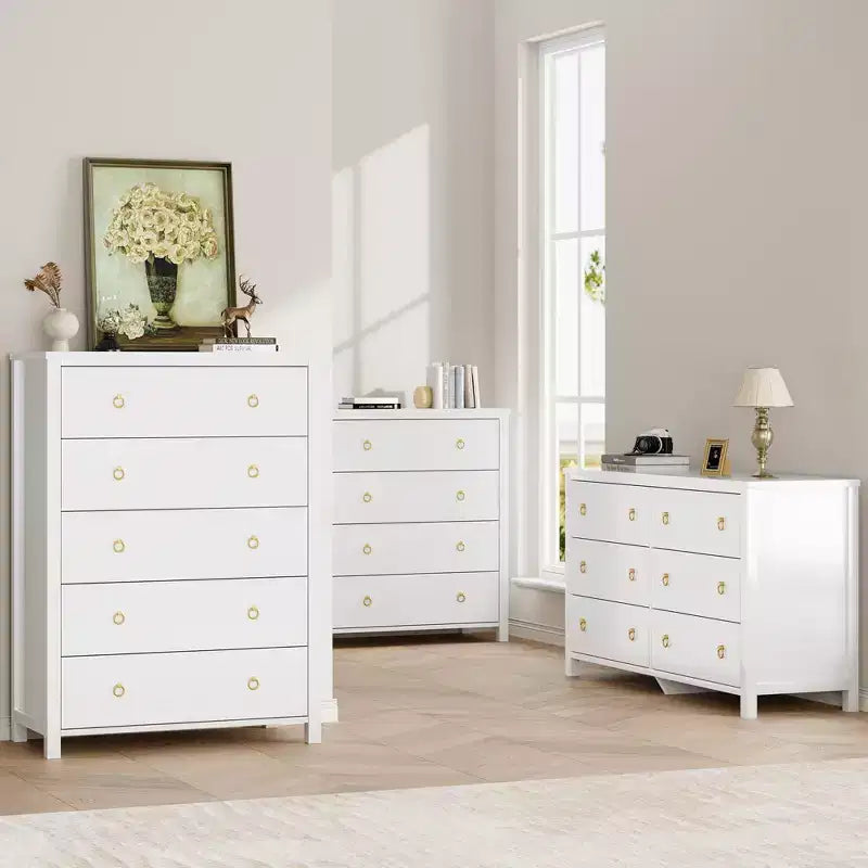 Commode de chambre à 4/5 tiroirs, Grand meuble de rangement pour vêtements