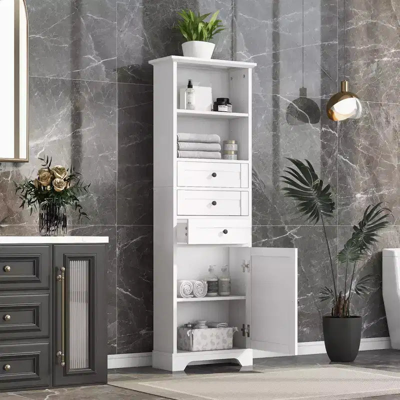 Meuble de rangement de salle de bain avec 3 tiroirs Organisateur de salle de bain