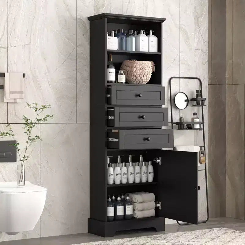 Meuble de rangement de salle de bain avec 3 tiroirs Organisateur de salle de bain
