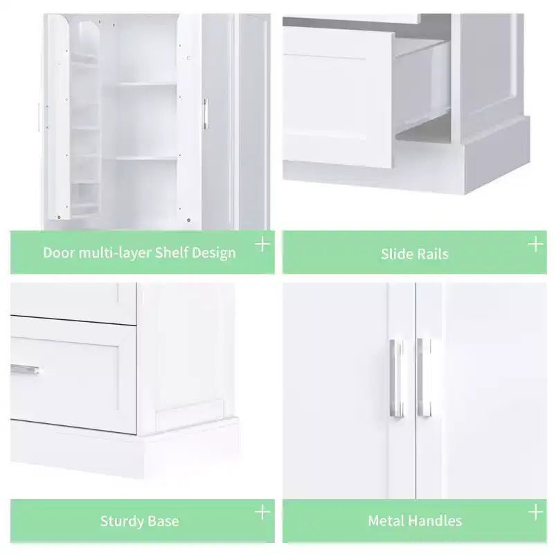 Meuble de rangement de salle de bain avec étagère réglable ; Grand meuble de rangement