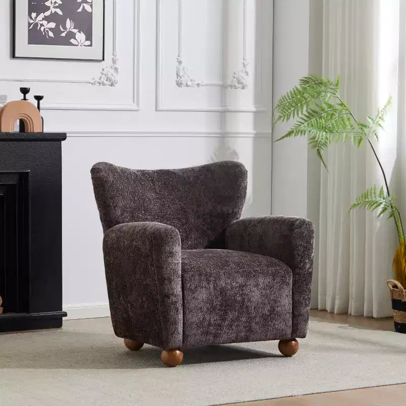Fauteuil d'appoint contemporain rembourré à oreilles