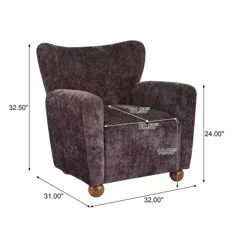 Fauteuil d'appoint contemporain rembourré à oreilles