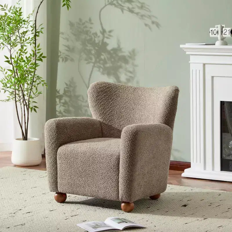 Fauteuil d'appoint contemporain rembourré à oreilles