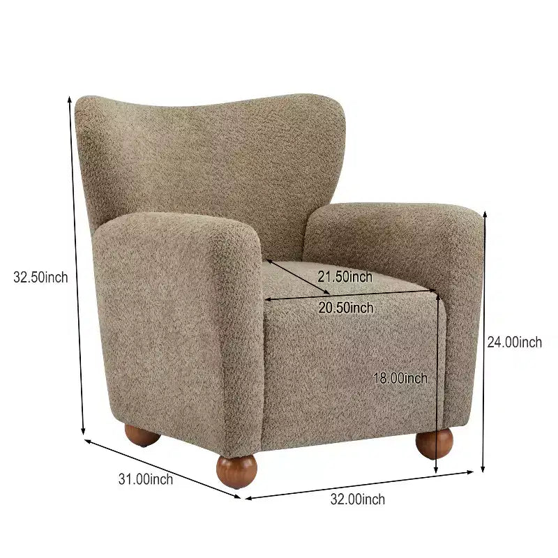 Fauteuil d'appoint contemporain rembourré à oreilles
