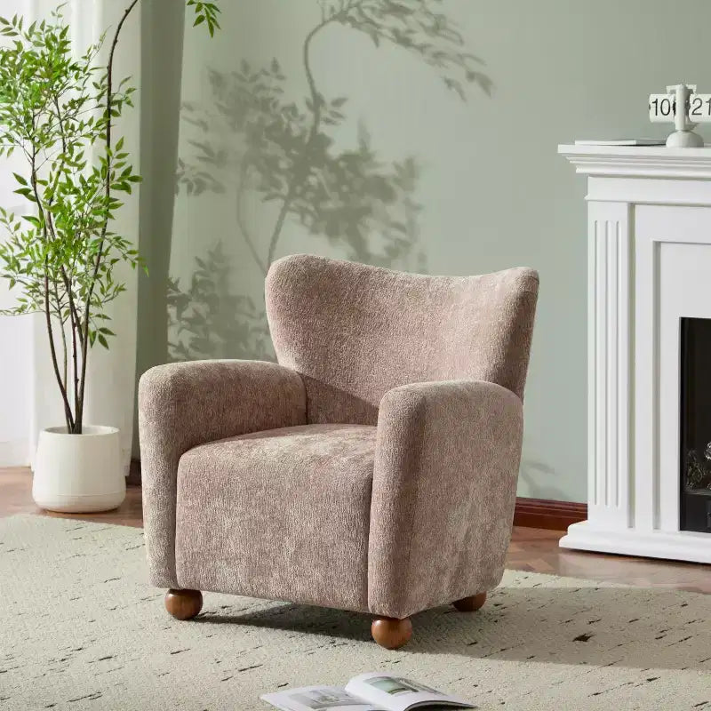 Fauteuil d'appoint contemporain rembourré à oreilles