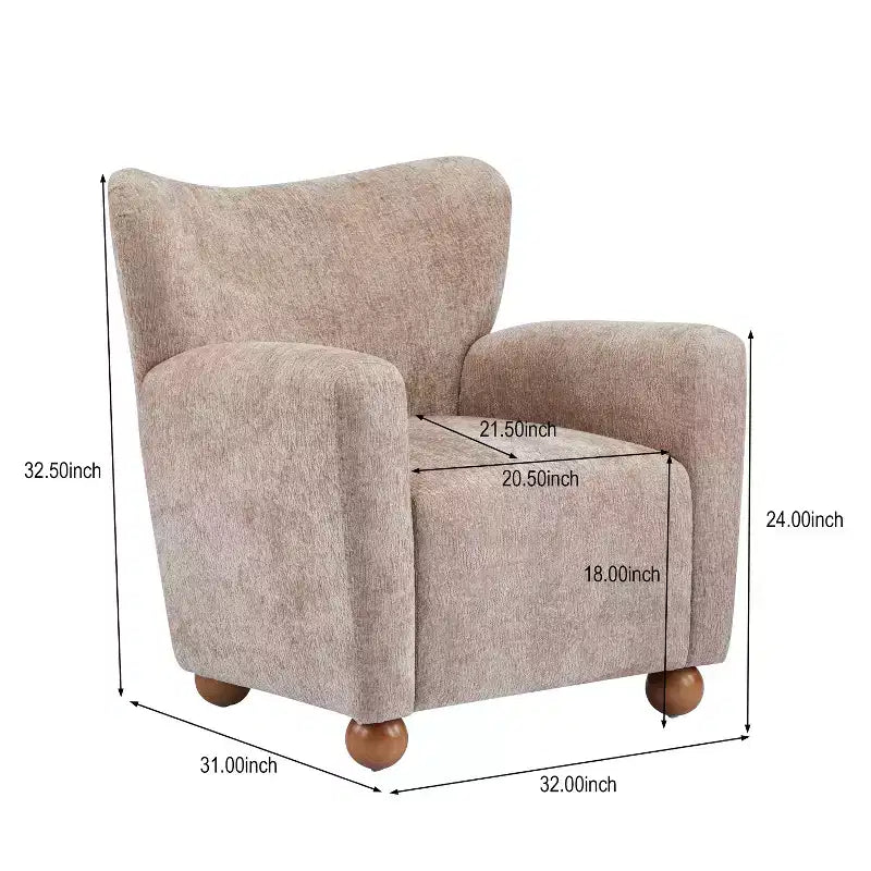 Fauteuil d'appoint contemporain rembourré à oreilles