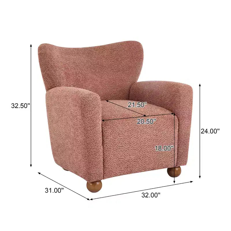 Fauteuil d'appoint contemporain rembourré à oreilles