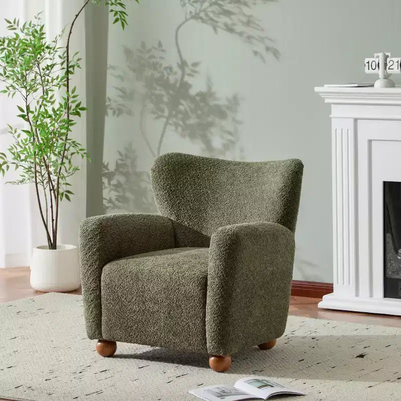 Fauteuil d'appoint contemporain rembourré à oreilles