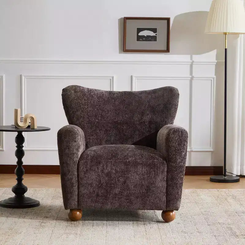 Fauteuil d'appoint contemporain rembourré à oreilles